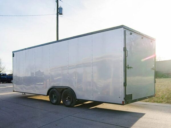 8.5x24 Silver V-Nose Enclosed Trailer Blackout Pkg (2) 5,200lb Axles - Image 6