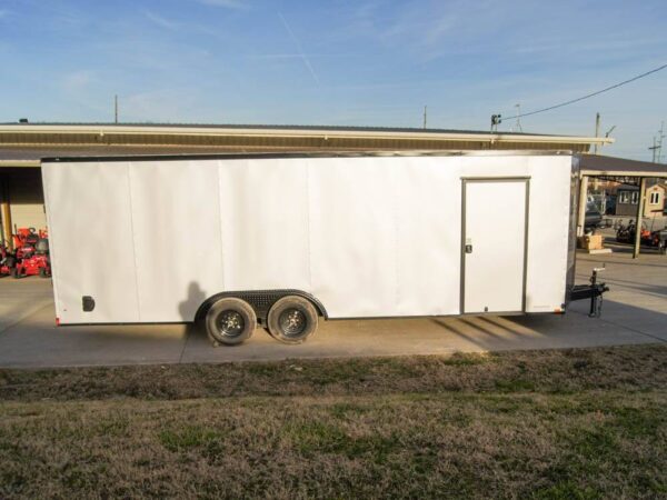 8.5x24 Silver V-Nose Enclosed Trailer Blackout Pkg (2) 5,200lb Axles - Image 4