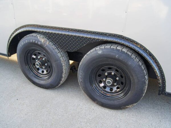 8.5x24 Silver V-Nose Enclosed Trailer Blackout Pkg (2) 5,200lb Axles - Image 12