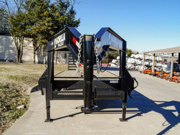 8.5x25 IBeam Gooseneck Deckover Trailer (2) 7K Axles Stand-Up Ramps - Image 2