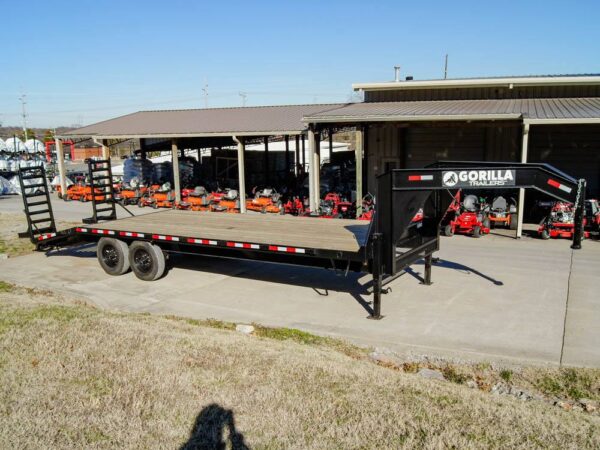 8.5x25 IBeam Gooseneck Deckover Trailer (2) 7K Axles Stand-Up Ramps - Image 9