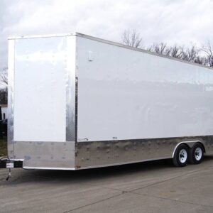 8.5x24 White V-Nose Enclosed Trailer 9ft Interior (2) 5,200lb Axles