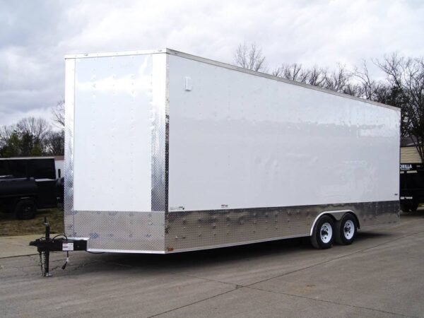 8.5x24 White V-Nose Enclosed Trailer 9ft Interior (2) 5,200lb Axles