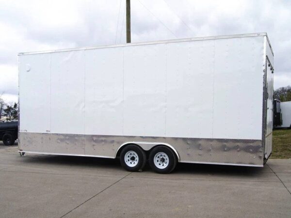 8.5x24 White V-Nose Enclosed Trailer 9ft Interior (2) 5,200lb Axles - Image 3