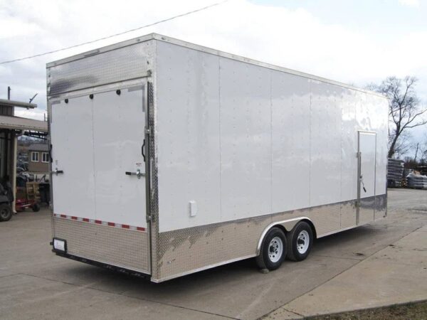 8.5x24 White V-Nose Enclosed Trailer 9ft Interior (2) 5,200lb Axles - Image 4