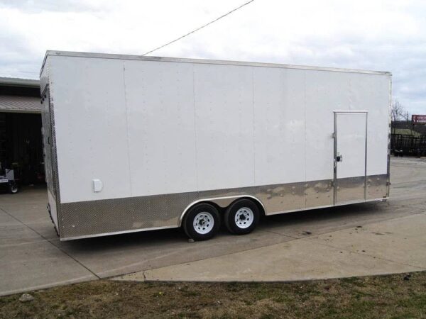 8.5x24 White V-Nose Enclosed Trailer 9ft Interior (2) 5,200lb Axles - Image 5