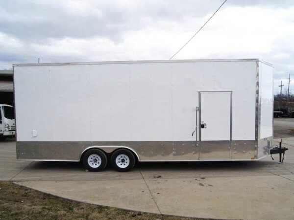 8.5x24 White V-Nose Enclosed Trailer 9ft Interior (2) 5,200lb Axles - Image 6