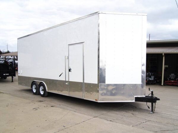 8.5x24 White V-Nose Enclosed Trailer 9ft Interior (2) 5,200lb Axles - Image 2
