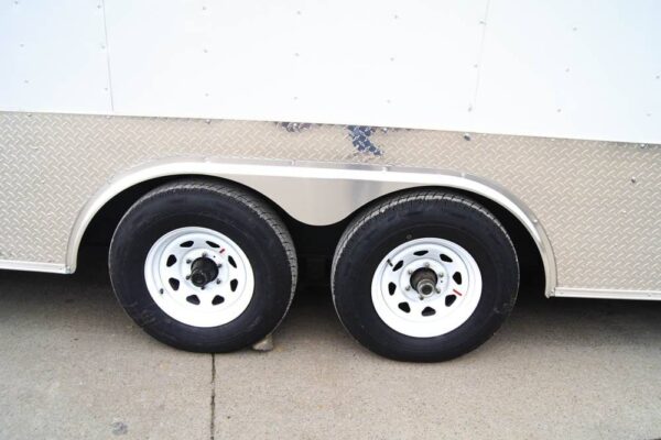 8.5x24 White V-Nose Enclosed Trailer 9ft Interior (2) 5,200lb Axles - Image 8