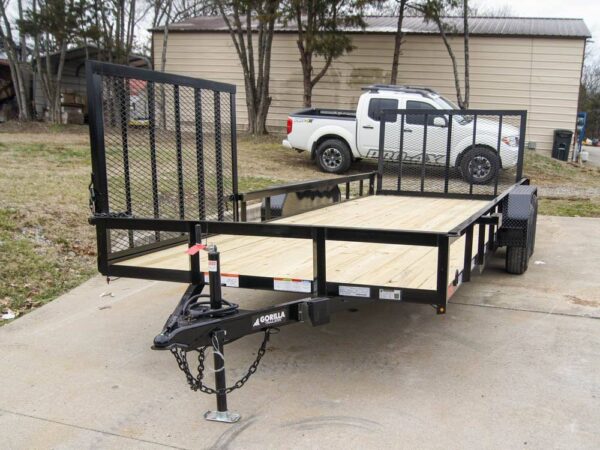 7x20 Powder Coated Straight Deck Utility Trailer with Side Gate (2) 3,500lb Axles - Image 2