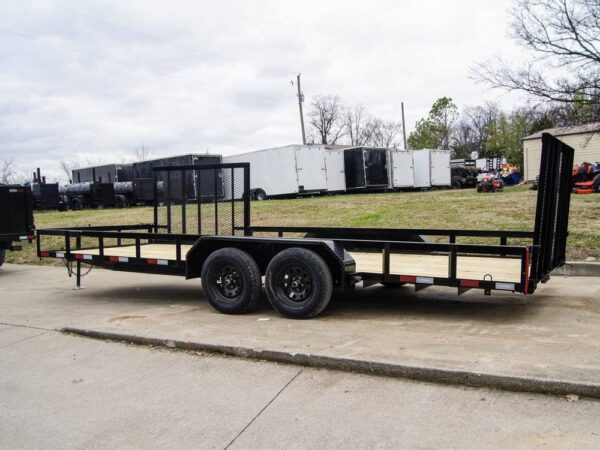 7x20 Powder Coated Straight Deck Utility Trailer with Side Gate (2) 3,500lb Axles - Image 4