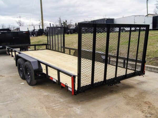 7x20 Powder Coated Straight Deck Utility Trailer with Side Gate (2) 3,500lb Axles - Image 5