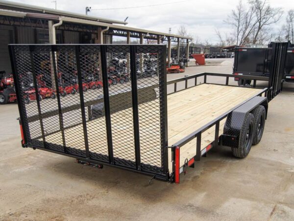 7x20 Powder Coated Straight Deck Utility Trailer with Side Gate (2) 3,500lb Axles - Image 6