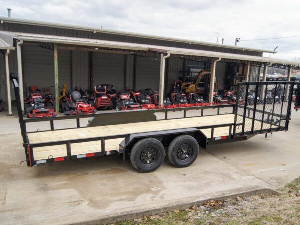7x20 Powder Coated Straight Deck Utility Trailer with Side Gate (2) 3,500lb Axles - Image 7