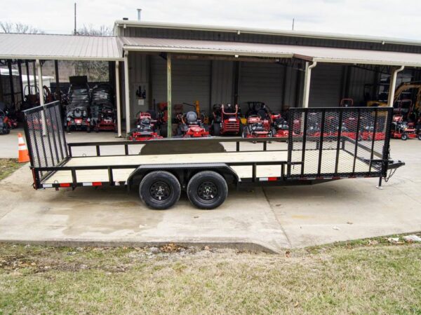 7x20 Powder Coated Straight Deck Utility Trailer with Side Gate (2) 3,500lb Axles - Image 8