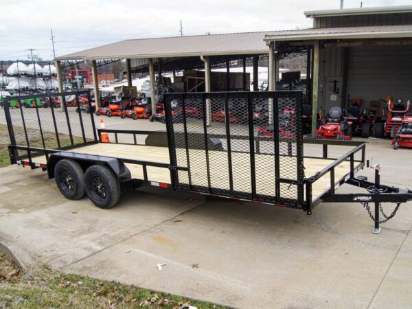 7x20 Powder Coated Straight Deck Utility Trailer with Side Gate (2) 3,500lb Axles - Image 9