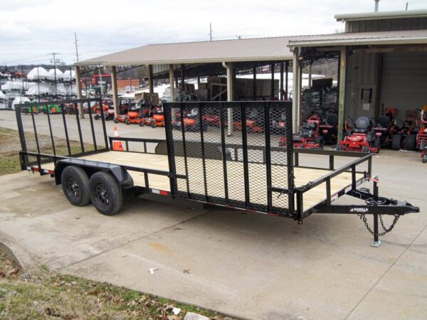 7x20 Powder Coated Straight Deck Utility Trailer with Side Gate (2) 3,500lb Axles - Image 10