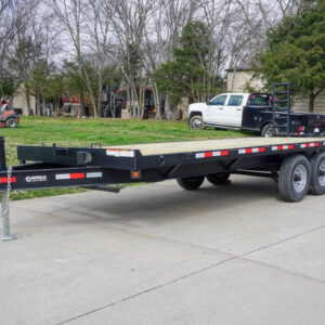 8.5x22 I-Beam Deckover Trailer (2) 7K Axles Stand-Up Ramps 14k GVWR