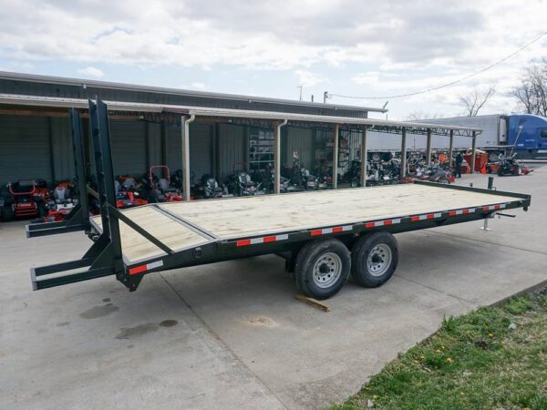 8.5x22 I-Beam Deckover Trailer (2) 7K Axles Stand-Up Ramps 14k GVWR - Image 5