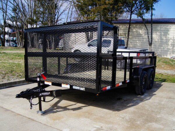 7x14 Powder Coated Dovetail Utility Trailer Stacked Baskets (2) 3,500lb Axles - Image 3