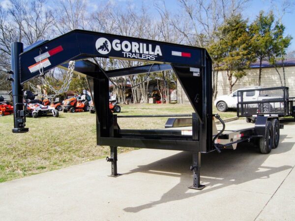 7x20 Gooseneck Tilt Car Hauler Trailer (2) 7K Drop Axles with Brakes - Image 3