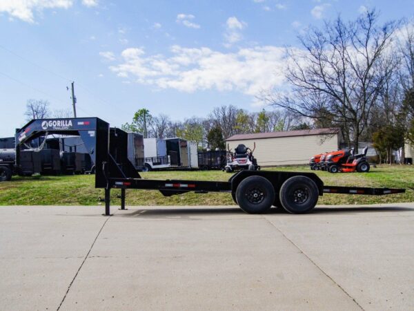 7x20 Gooseneck Tilt Car Hauler Trailer (2) 7K Drop Axles with Brakes - Image 4
