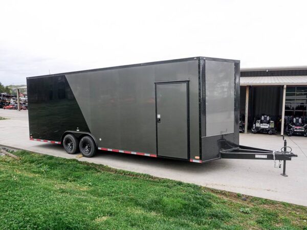 8.5 x 24 Charcoal/Black Enclosed Trailer with Blackout Package Storage - Image 3