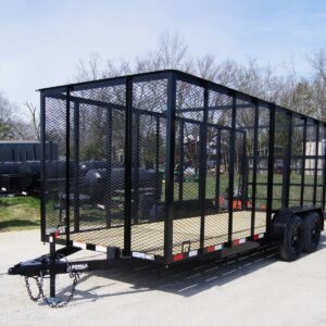 6.4x18 Straight Deck Utility Trailer 6ft Mesh with Barn Door Gate (2) 3500lb Axles