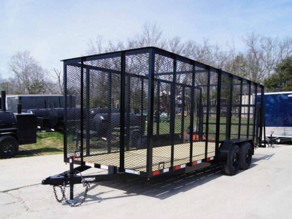 6.4x18 Straight Deck Utility Trailer 6ft Mesh with Barn Door Gate (2) 3500lb Axles