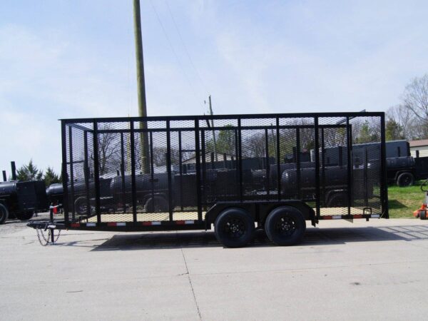 6.4x18 Straight Deck Utility Trailer 6ft Mesh with Barn Door Gate (2) 3500lb Axles - Image 3