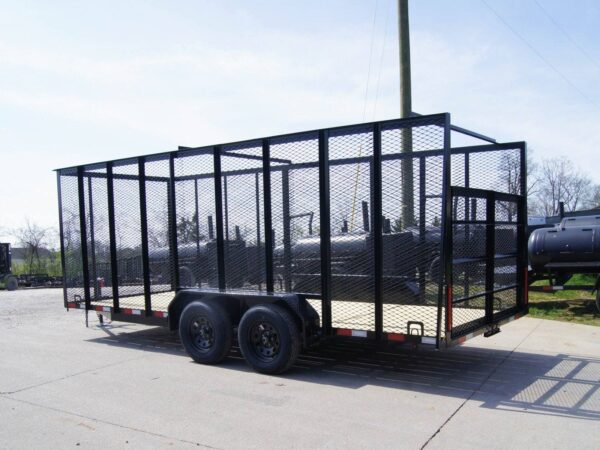 6.4x18 Straight Deck Utility Trailer 6ft Mesh with Barn Door Gate (2) 3500lb Axles - Image 5