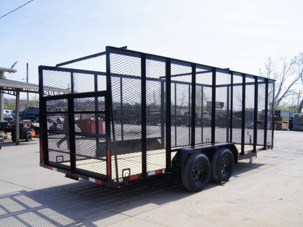 6.4x18 Straight Deck Utility Trailer 6ft Mesh with Barn Door Gate (2) 3500lb Axles - Image 7