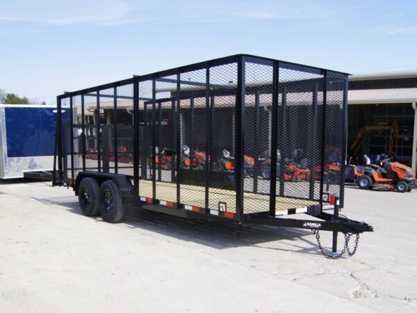 6.4x18 Straight Deck Utility Trailer 6ft Mesh with Barn Door Gate (2) 3500lb Axles - Image 9