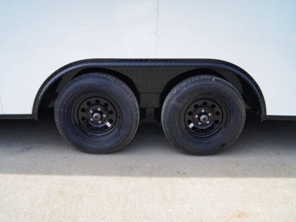 8.5x20 White V-Nose Enclosed Trailer with Blackout (2) 3,500lb Axles - Image 8