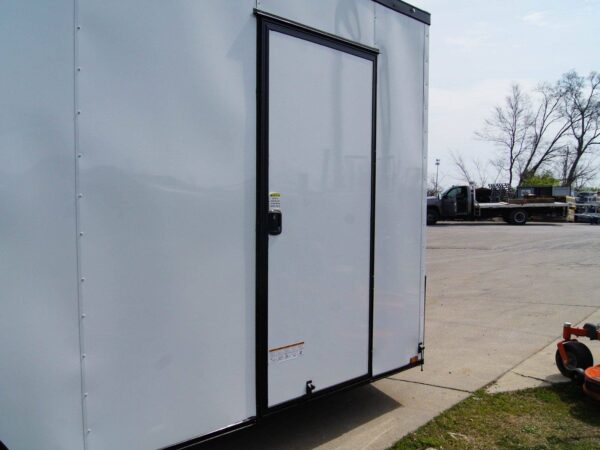 8.5x20 White V-Nose Enclosed Trailer with Blackout (2) 3,500lb Axles - Image 11