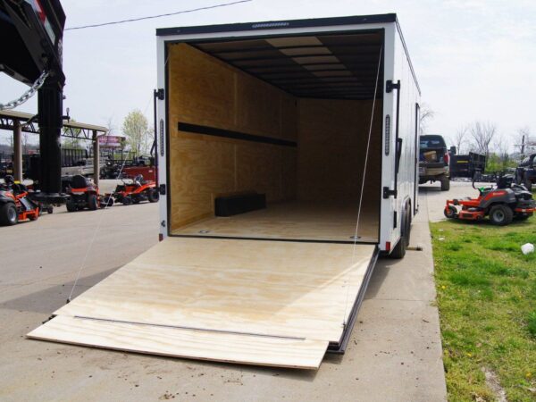 8.5x20 White V-Nose Enclosed Trailer with Blackout (2) 3,500lb Axles - Image 13