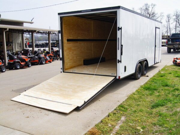 8.5x20 White V-Nose Enclosed Trailer with Blackout (2) 3,500lb Axles - Image 14