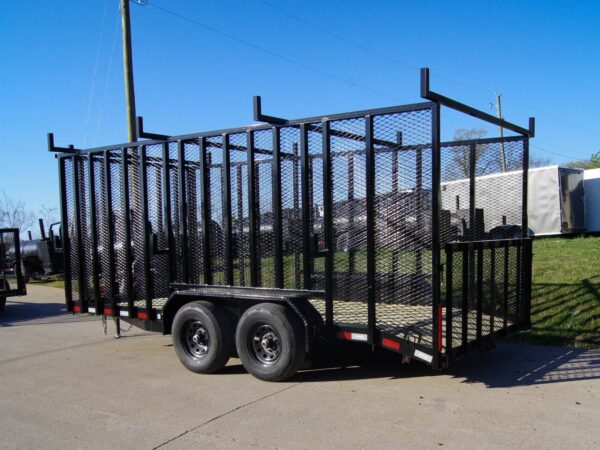 7x16 Dovetail Utility Trailer with 6ft Mesh Sides and Ladder Racks (2) 5,200lb Axles - Image 4