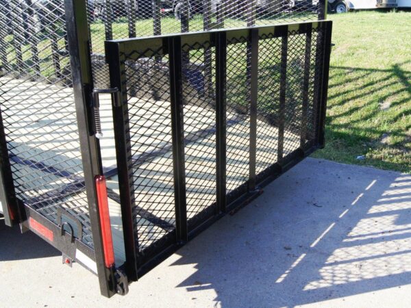 7x16 Dovetail Utility Trailer with 6ft Mesh Sides and Ladder Racks (2) 5,200lb Axles - Image 16