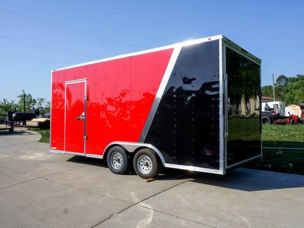 8.5x18 Custom Two-Tone Enclosed Trailer with Rubber Floor Storage - Image 7