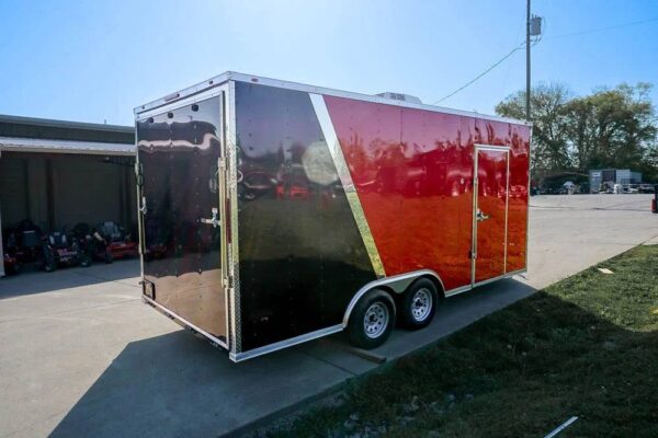 8.5x18 Custom Two-Tone Enclosed Trailer with Rubber Floor Storage - Image 8