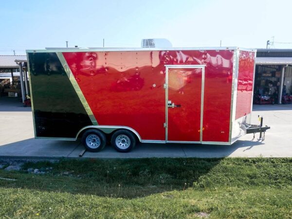 8.5x18 Custom Two-Tone Enclosed Trailer with Rubber Floor Storage - Image 4