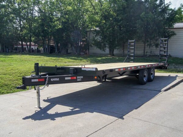 8.5x20 Deckover I-Beam Trailer (2) 5,200lb Axles Stand-Up Ramps - Image 3