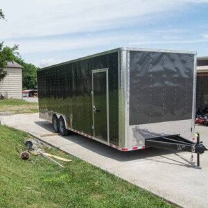 8.5x28 Charcoal Custom Enclosed Trailer (2) 7K Axles Storage