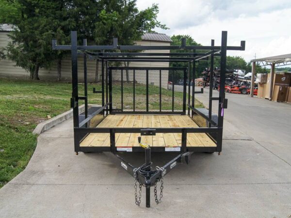 7x12 Straight Deck Utility Trailer (2) 3500lb Axle with 4ft Ladder Racks - Image 2
