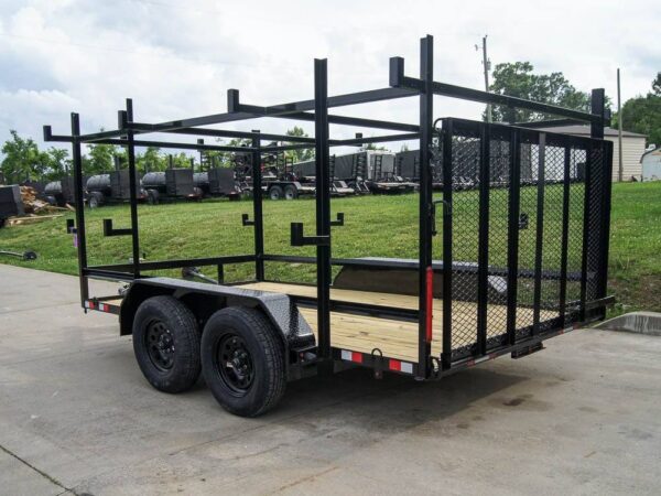 7x12 Straight Deck Utility Trailer (2) 3500lb Axle with 4ft Ladder Racks