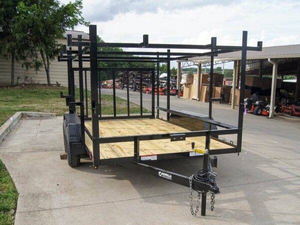 7x12 Straight Deck Utility Trailer (2) 3500lb Axle with 4ft Ladder Racks - Image 7