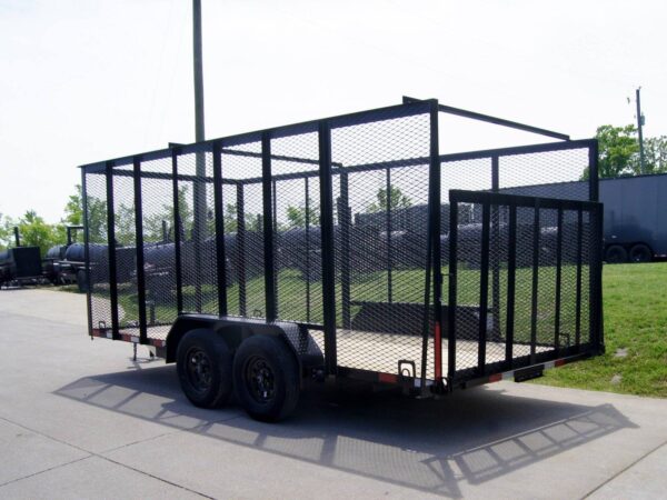 7x16 Powder Coated Straight Deck Utility Trailer with 6ft Mesh Sides (2) 3500lb Axles - Image 4