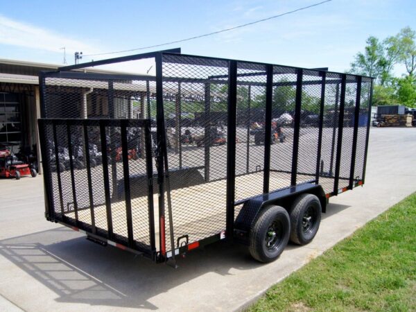 7x16 Powder Coated Straight Deck Utility Trailer with 6ft Mesh Sides (2) 3500lb Axles - Image 6
