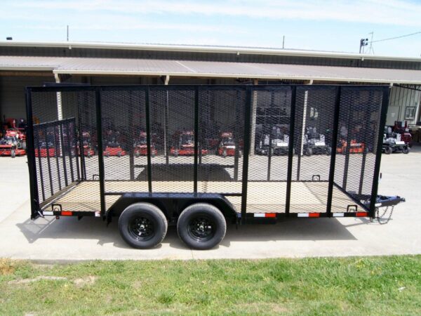 7x16 Powder Coated Straight Deck Utility Trailer with 6ft Mesh Sides (2) 3500lb Axles - Image 7